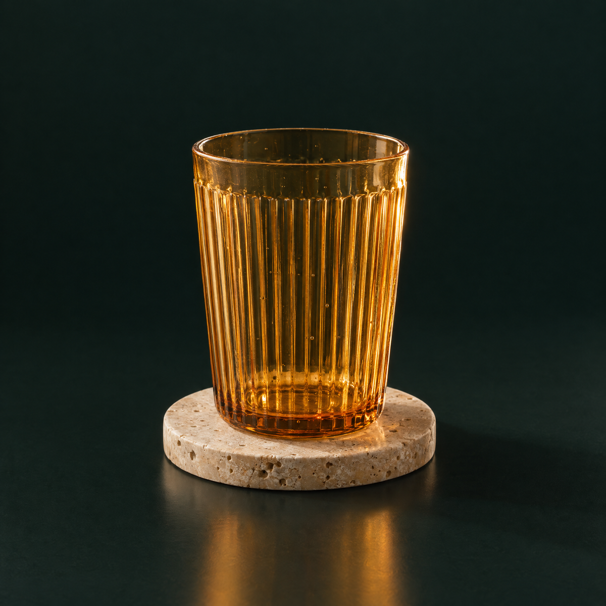 Rib Tumbler & Coaster, studio photograph